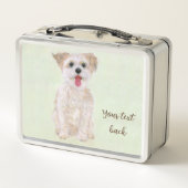 Morkie Hond Metalen Broodtrommel (Achterkant)