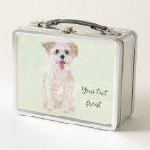 Morkie Hond Metalen Broodtrommel (Voorkant)