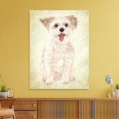 Morkie Hond Premium Ingepakt Canvas Print (Insitu (Woonkamer))