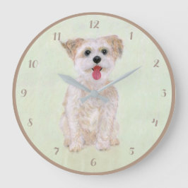 Morkie Hond Ronde Acryl Wandklok Met Cijfers