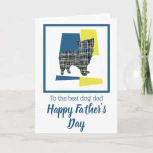 Morkie-hond Silhouette Driekleur Vaderdagkaart Kaart