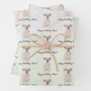 Morkie-hond verjaardagspapier inpakpapier vel