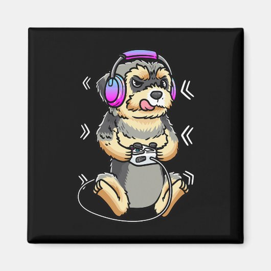 Morkie Hond Videospel Gameconsole Gamer Magneet (Voorkant)