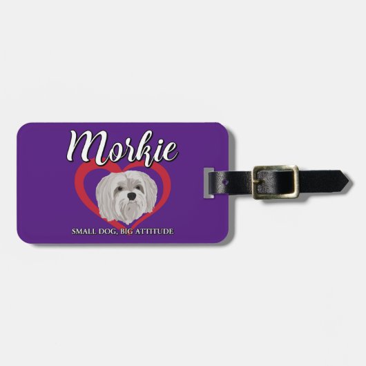 Morkie - Kleine Hond, Grote Attitude - 3 Bagagelabel (Voorkant horizontaal)