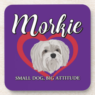 Morkie - Kleine Hond, Grote Attitude - 3 Bier Onderzetter