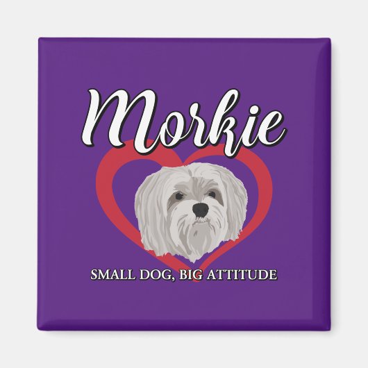 Morkie - Kleine Hond, Grote Attitude - 3 Magneet (Voorkant)