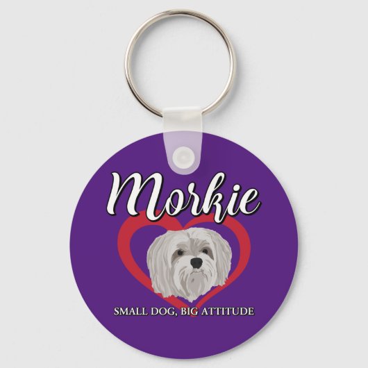 Morkie - Kleine Hond, Grote Attitude - 3 Sleutelhanger (Voorkant)