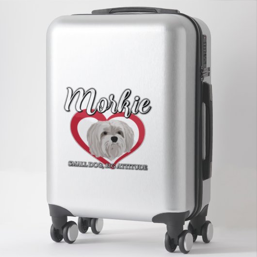 Morkie - Kleine Hond, Grote Attitude - 3 Sticker (Koffer)
