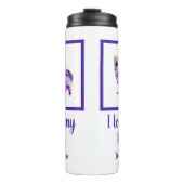 Morkie Leuke Hond Silhouet Paarse PY&B Thermosbeker (Voorkant)