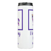 Morkie Leuke Hond Silhouet Paarse PY&B Thermosbeker (Achterkant)
