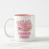 Morkie mama Hondenras Gift Tweekleurige Koffiemok (Links)