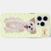 Morkie met Botten en tekst Case-Mate iPhone Case (Achterkant (horizontaal))