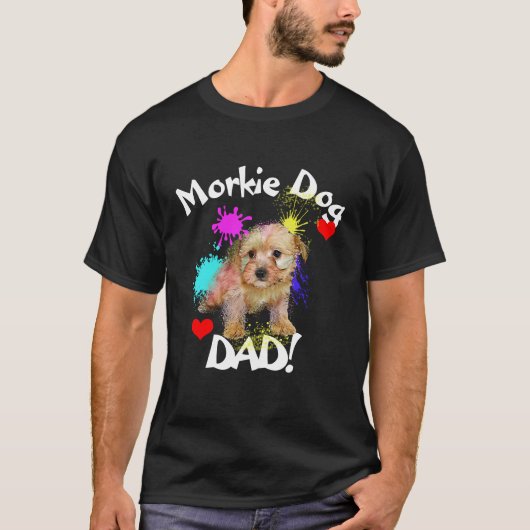Morkie Pap Hondenliefhebber Beste Hond Pap Ooit T-shirt (Voorkant)