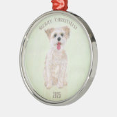 Morkie Premium Ronde Kerstbal Metalen Ornament (Links)