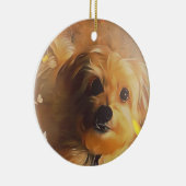 Morkie Puppy Dog Butterfly Cute Yellow Ornament (Rechts)