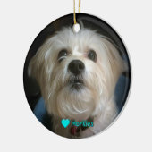 Morkie Puppy Dog Love Cute Kerstannament Keramisch Ornament (Links)