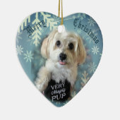 Morkie Puppy Dog Star-kerstversiering Keramisch Ornament (Rechts)