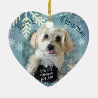 Morkie Puppy Dog Star-kerstversiering Keramisch Ornament