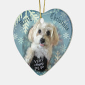 Morkie Puppy Dog Star-kerstversiering Keramisch Ornament (Links)
