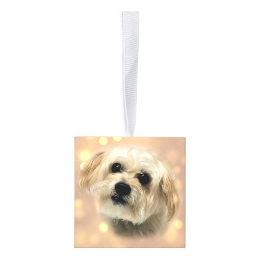 Morkie Puppy Dog Sweet Cube Ornament (Rechts)