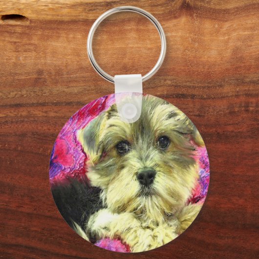 morkie puppy sleutelhanger (Voorkant)