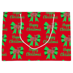 Morkie Red Kerstmis Silhouette Dog & Green Bow Groot Cadeauzakje