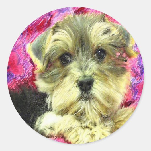 morkie ronde sticker (Voorkant)