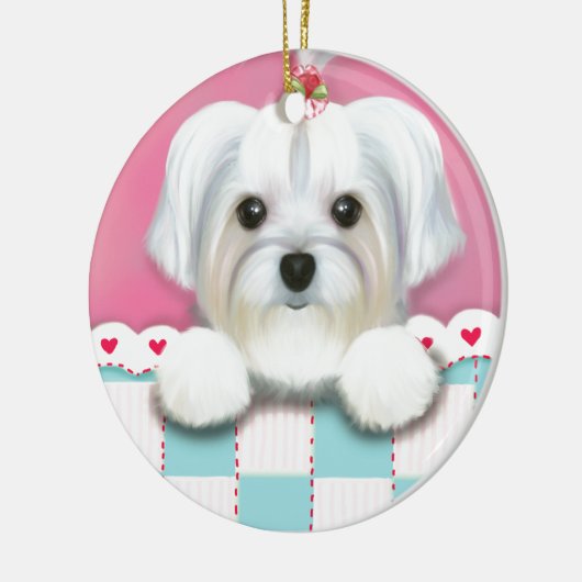 MORKIE SHELLY KERAMISCH ORNAMENT (Links)