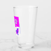 Morkie Silhouette Dog & Paw Pink and Blue Square Glas (Links)