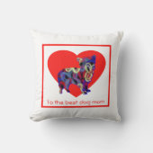 Morkie Silhouette Dog Red Heart Moederdag Kussen (Voorkant)