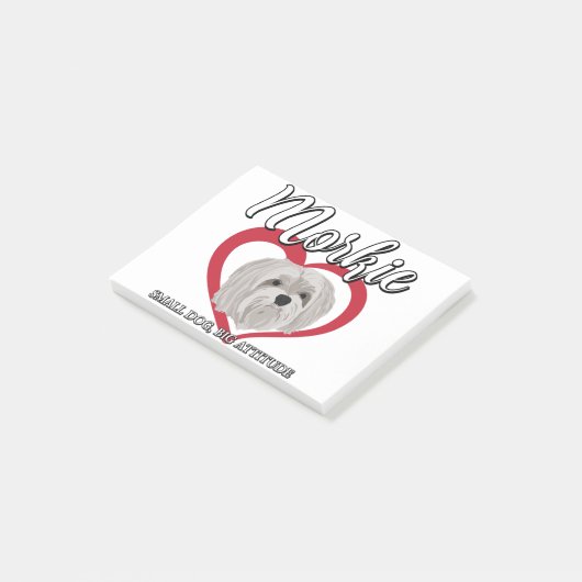 Morkie - Small Dog Big Attitude 3 Post-it® Notes (Schuin)