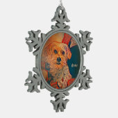 Morkie Snowflake kerstversiering Tin Sneeuwvlok Ornament (Links)