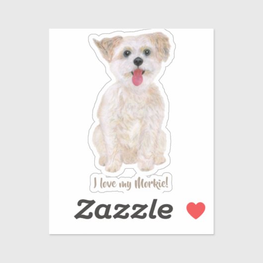 Morkie Tattoo Gepersonaliseerd Sticker (Vel)