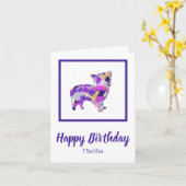 Morkie Terrier Hond Silhouet PPY&B Verjaardag Kaart (Gele Bloem)