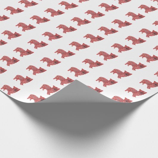 Morkie Terrier Kersthond Schattige Silhouet Wit Cadeaupapier (Hoek)