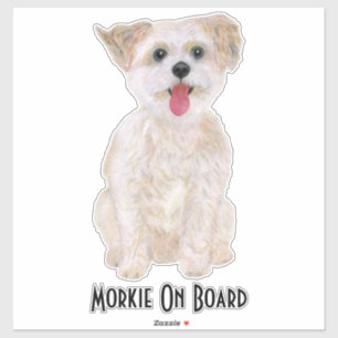 Morkie Vinyl Sticker met Tekst