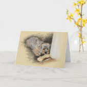 Morkie-Wenskaart Kaart (Gele Bloem)