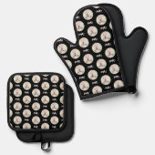 Morkie Zwart Ovenwant & Pannenlap Set (Voorkant / Achterkant)