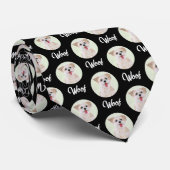 Morkie Zwart Stropdas Rond Afbeelding (Opgerold)