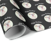 Morkie Zwart Wrapping Papier Ronde Afbeeldingen (Rol Hoek)