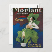 Morlant Champagne  Drink en kunst Briefkaart (Voorkant / Achterkant)