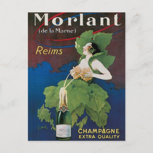 Morlant Champagne  Drink en kunst Briefkaart (Voorkant)
