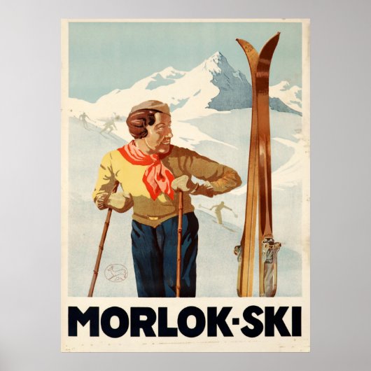 Morlok Ski Austria Vintage Travel Poster (Voorkant)