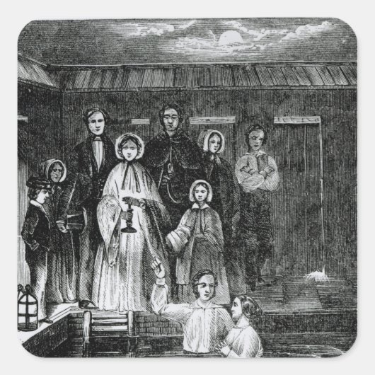 Mormon Baptisme Vierkante Sticker (Voorkant)