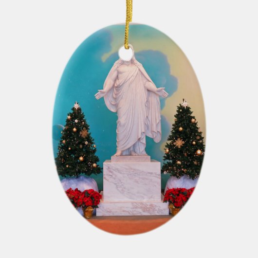 Mormon Christus Kerstmis Keramisch Ornament (Voorkant)