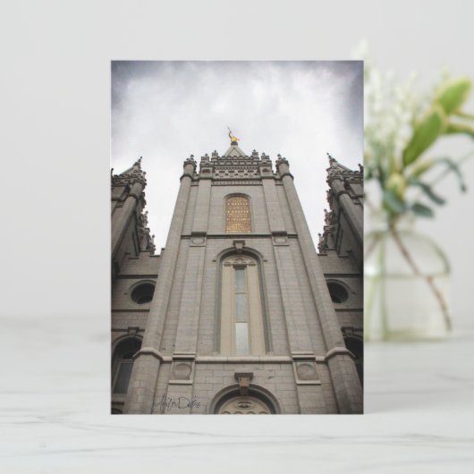 mormon lds zoutmeer stad tempple - uitnodiging (Staand voorkant)