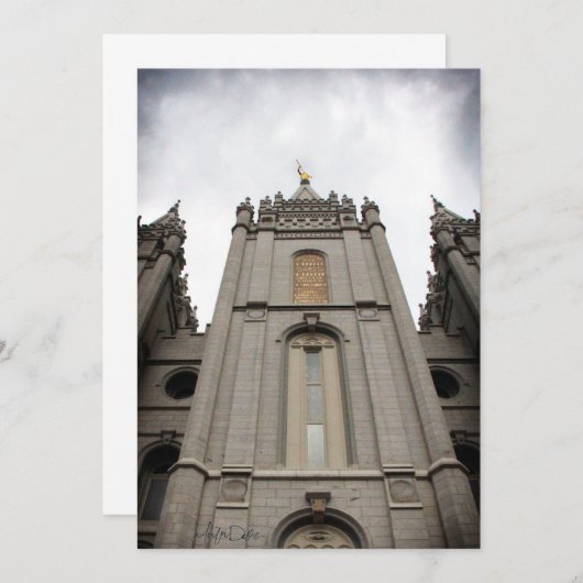 mormon lds zoutmeer stad tempple - uitnodiging (Voorkant / Achterkant)