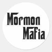 Mormon Mafia Ronde Sticker (Voorkant)