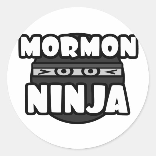Mormon Ninja Ronde Sticker (Voorkant)