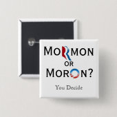 Mormon of Moron Vierkante Button 5,1 Cm (Voorkant /achterkant)